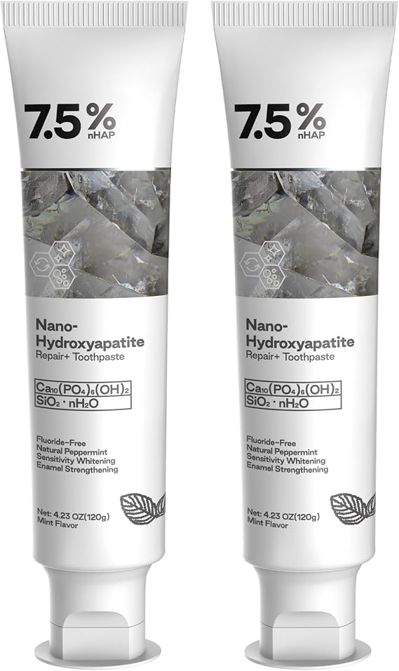 Hydroxyapatite Toothpaste for Advanced Enamel Protection, Gentle and Effective Formula, Fluoride-Free Toothpaste for Sensitive Teeth, 4.23oz (2)