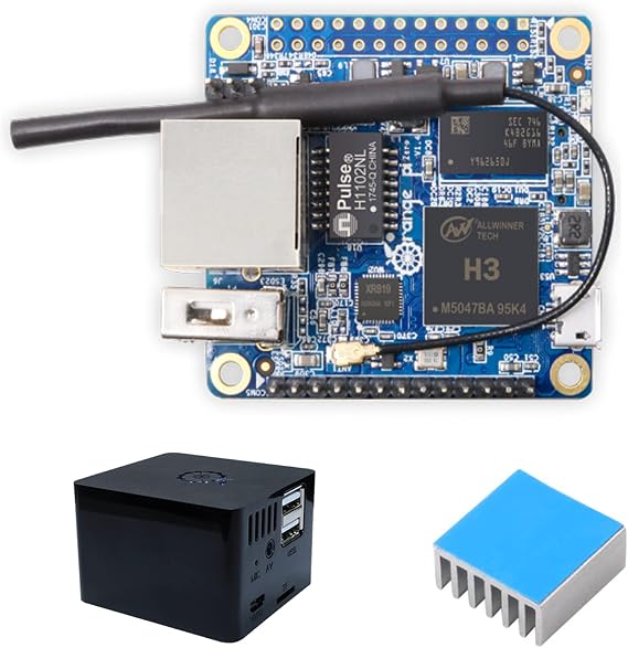 Orange Pi Zero 512MB Developed Board, H2+ Quad-Core Open-Source Single Mini Single Board Computer 512MB ram, Zero+Case+Heat Sink