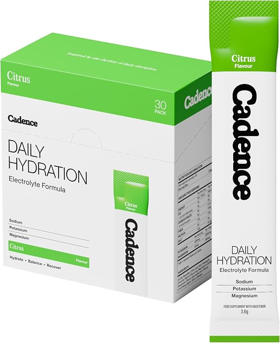 Cadence Sachets Daily Citrus- Carton (5g x 30) Science-Backed Hydration | Electrolyte Formula | Vegan, Keto & Paleo Friendly | Sodium, Potassium & Magnesium for Performance & Recovery