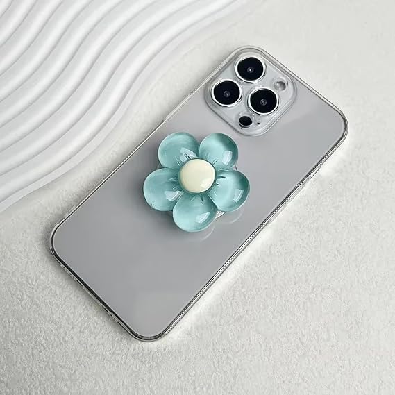 Microcase 3D Çiçek Tasarımlı 3M Yapıştırmalı El Parmak Tutucu Cep Telefonu Tutacağı - AL5246 (MODEL 1)