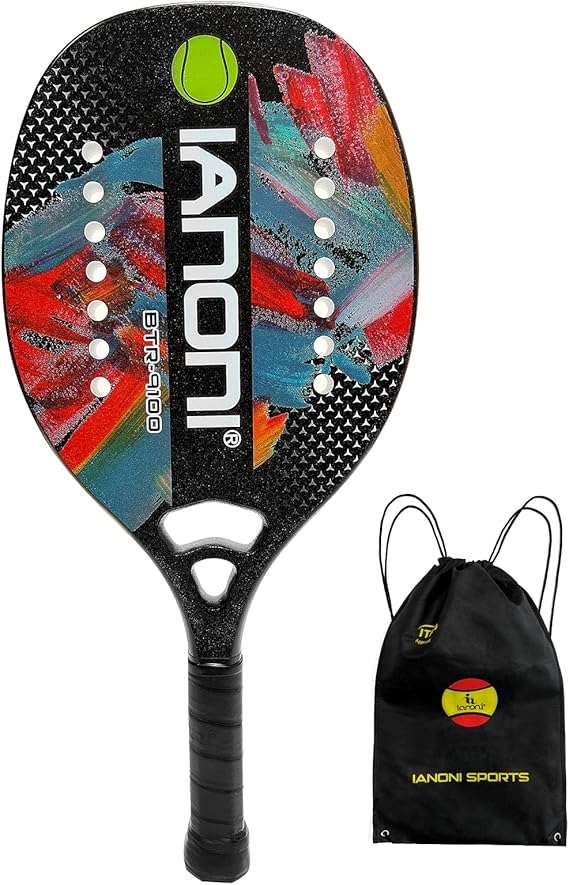 Beach Tennis Paddle Beach Tennis Racket Carbon Fiber with EVA Memory Foam Core Tennis Paddles