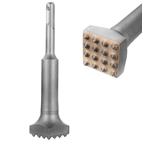 Concrete Texturing Bits, SDS Plus Chisel, Concrete Socket Repair Prepare Bush Hammer Bits, Electric Hammer Chisel, Coat Removing Stone Texturing Bushing Hammer Tool for Wall Stone Slabs