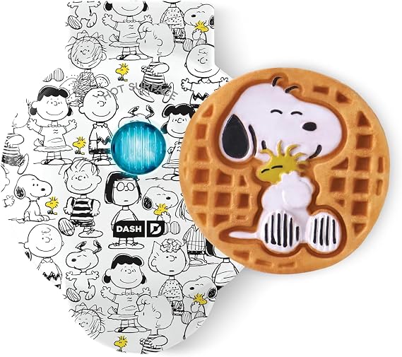 Peanuts x Dash Snoopy Mini Waffle Maker, Ceramic Nonstick Surface, White