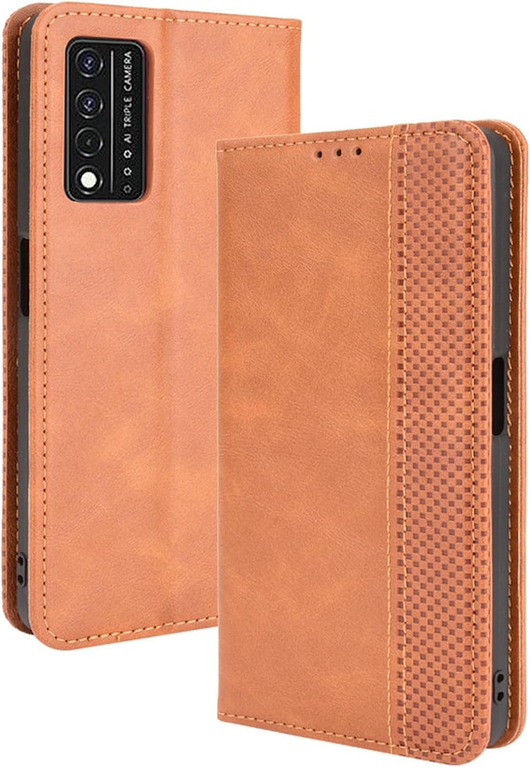 Case Compatible with T-Mobile REVVL V+ 5G, PU Leather flip Cover Compatible with T-Mobile REVVL V+ 5G Phone Case brown