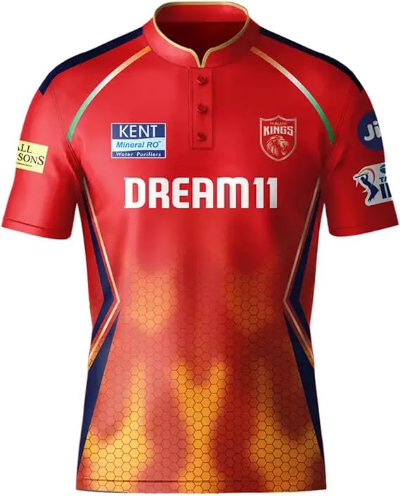 Punjab Cricket Fan Jersey - 100% Quick-Dry Polyester - with Name Personalization