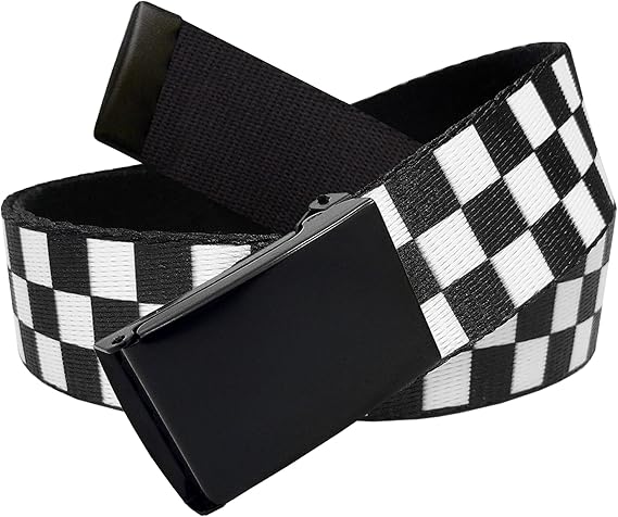 Build A Belt Boy's 1.25" Wide Black Flip Top Buckle with Canvas Web Belt
