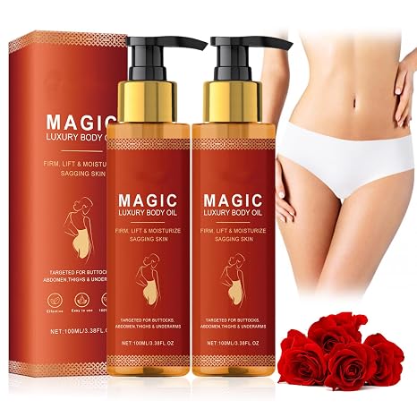 2 Stück Magic Luxury Body Oil Magic Body Oil Glow Remedy Oil GLow Straff Magic Körperöl Dieses Leicht Einziehende Körperöl Eignet sich für Trockene Faltige und Schlaffe Haut