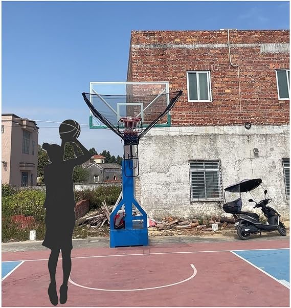 Basketball Return System, Hanging Basketball Shooting Machine Ball Rebounder, Automatic Convenient Basketball Shoot Return Net Equipment with 180° Rotating Shoot for Free Throwing Practice