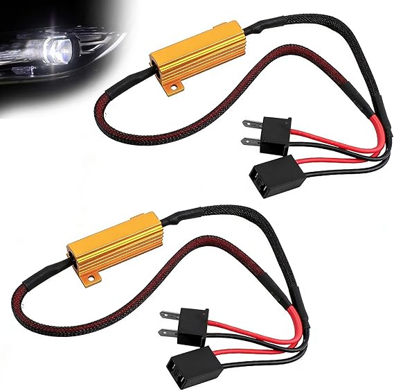Aivane Pack of 2 H7 LED Decoder Canbus No Error Resistors 50 W 6 Ohm 12 V DC Car LED Decoder Anti-Flicker Resistance for Car Headlight Fog Light Indicator
