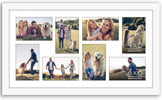 Americanflat 4x6 Collage Picture Frame - Fits 8 - Engineered Wood - White