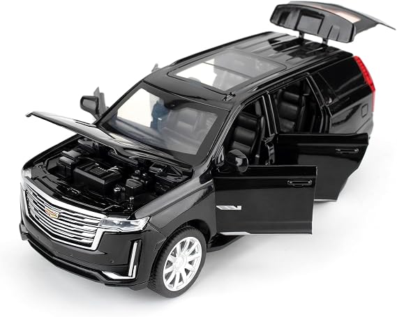 1/32 Compatible with Escalade SUV Model Car Toy，Alloy Pull Back Vehicle with Sounds and Lights for Kids Boys Girls and Adults, Birthday Gift(Black)