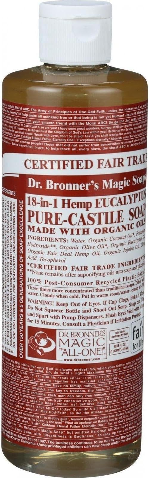 Dr. Bronner's Magic Soaps Dr Bronners Magic Pure-Castile Soap Organic Eucalyptus 16 Oz