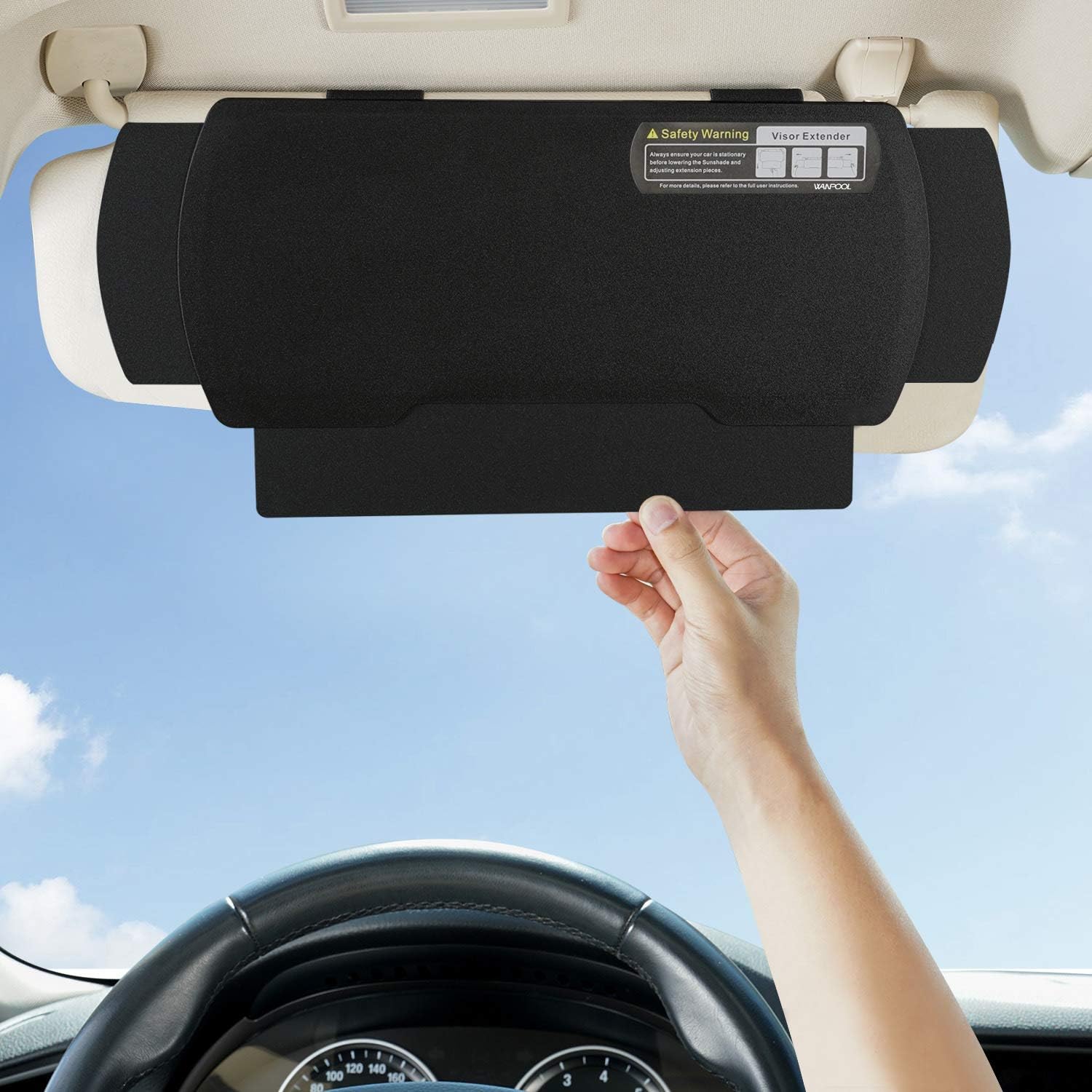 Car Visor Sunshade Extender, Window Shade, Anti-Glare Sun Blocker for Driver or Front Seat Passenger,1 Piece