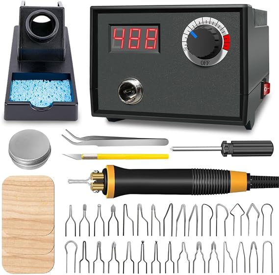 FIRElood Wood Burning Tool,Wood Burning kit Pen 25~750C,Professional Wood Burning kit,with Digital Thermometer Temperature Adjustable Temperature,1