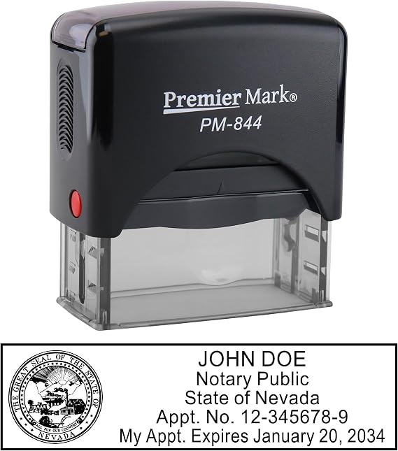 Nevada Notary Self-Inking Rubber Stamp - Meets State Specifications Black