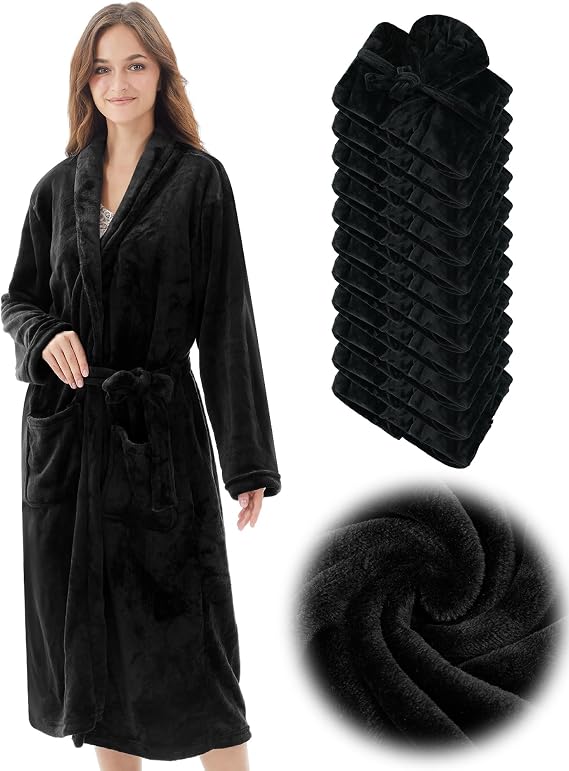 Panitay Plush Long Robe Bulk Hotel Plush Shawl Collar Spa Hotel Bathrobe Commercial Soft Warm Bathrobe