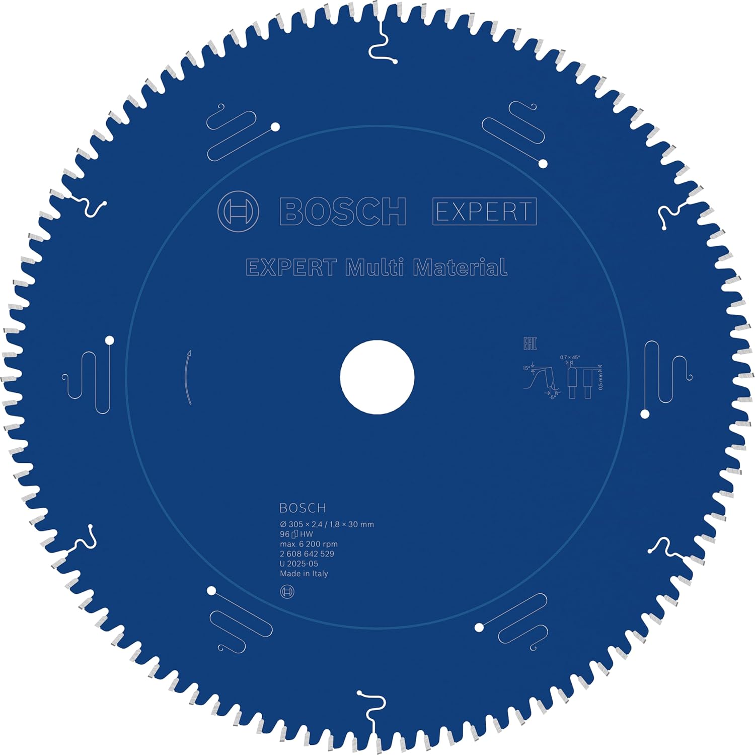 Bosch 2608642529 circular saw blade Expert for multi-stage 305 x 30 x 2.4 mm Z96T [Energy Class A]