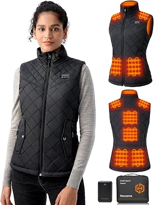 Quilted Heated Vest Women with Battery Pack 16000mAh 7.4V, Warming Heated Vests for Women, Smart Womens Heating Vest