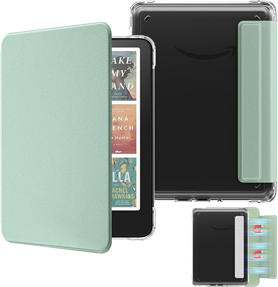 MoKo Magnetic Case for 7" Kindle Paperwhite 12th Gen& Colorsoft,AgaveGreen