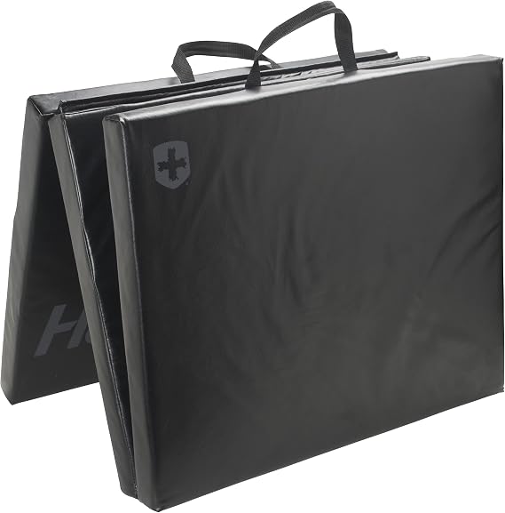 Harbinger 3 Part Tri-Fold Exercise Gym Mat, 2-Inch, Black