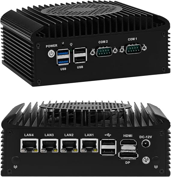 CWWK Mini PC N305 Firewall Appliance, 4 x i226-V 2.5GbE LAN, 2x RS232 COM, Micro OPNsense Box, Industrial Embedded Mini Computer, 8GB DDR4 RAM 128GB M.2 SSD, SIM, AES-NI