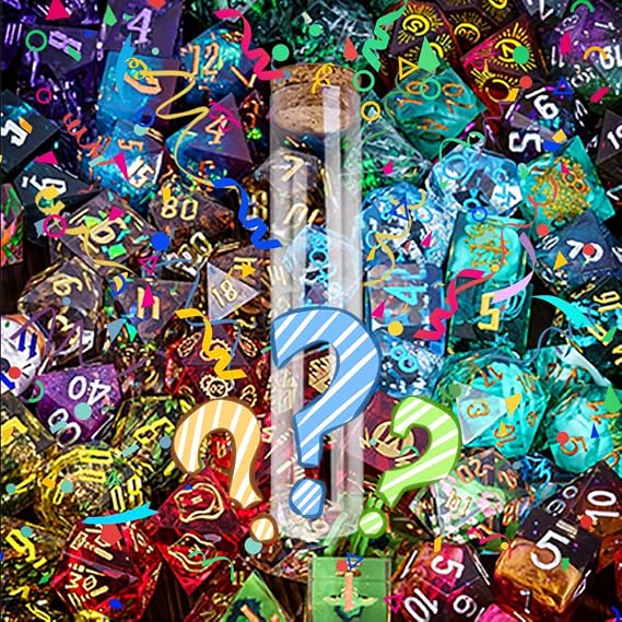 Cusdie 7Pcs/Set Mystery Sharp Edges DND Dice Set Random D&D Dice Set Polyhedral Dice for Dungeons and Dragons Pathfinder Role Playing Dice Games RPGs
