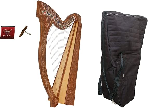 Roosebeck 29-String Minstrel Harp w/Chelby Levers + Gig Bag + Extra Strings