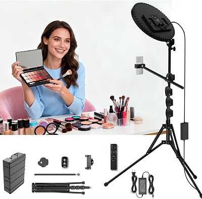 Large Ring Light Professional 55W with 72 Tripod Stand,Full-Screen Selfie Ring Light All-Purpose Stand for Live Stream, YouTube, TikTok, Video Recording with Remote black-011,13