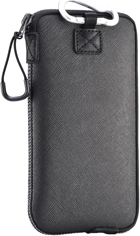 OneJoy Neoprene Cell Phone Pouch, Phone Wallet, Lightweight & Protective Mobile Phone Sleeves for iPhone & Samsung Durable Phone Bag, Zipper Opening with a Clip & Puller with Inner Pocket [Black]