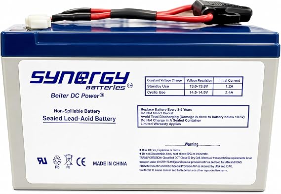 APC Back-UPS XS 1500 Replacement Battery Set (2) 12V 9ah Includes Bounding Tape and Connector Beiter DC Power
