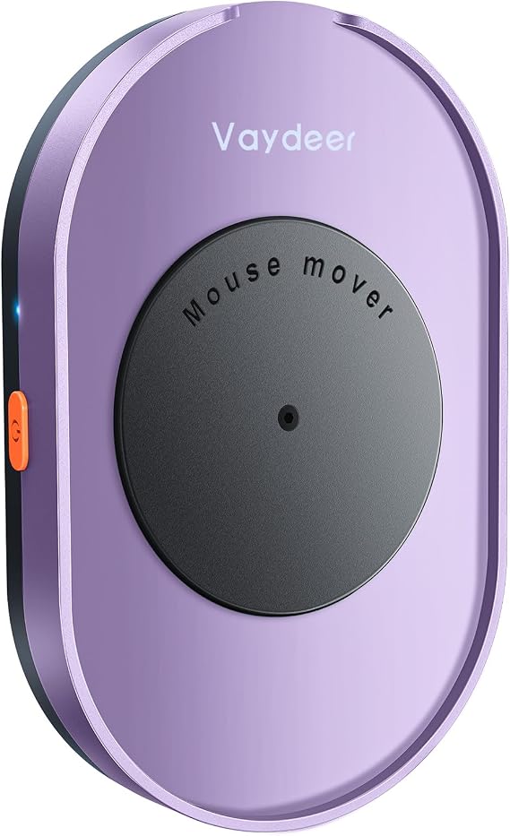 Vaydeer Undetectable Mouse Mover, M3 Mouse Jiggler Device with ON/Off Switch, Driver-Free Shaker Wiggler Mouse Movement Simulation for Computer Awakening, Gift Ideal for Men/Women (Light Purple)
