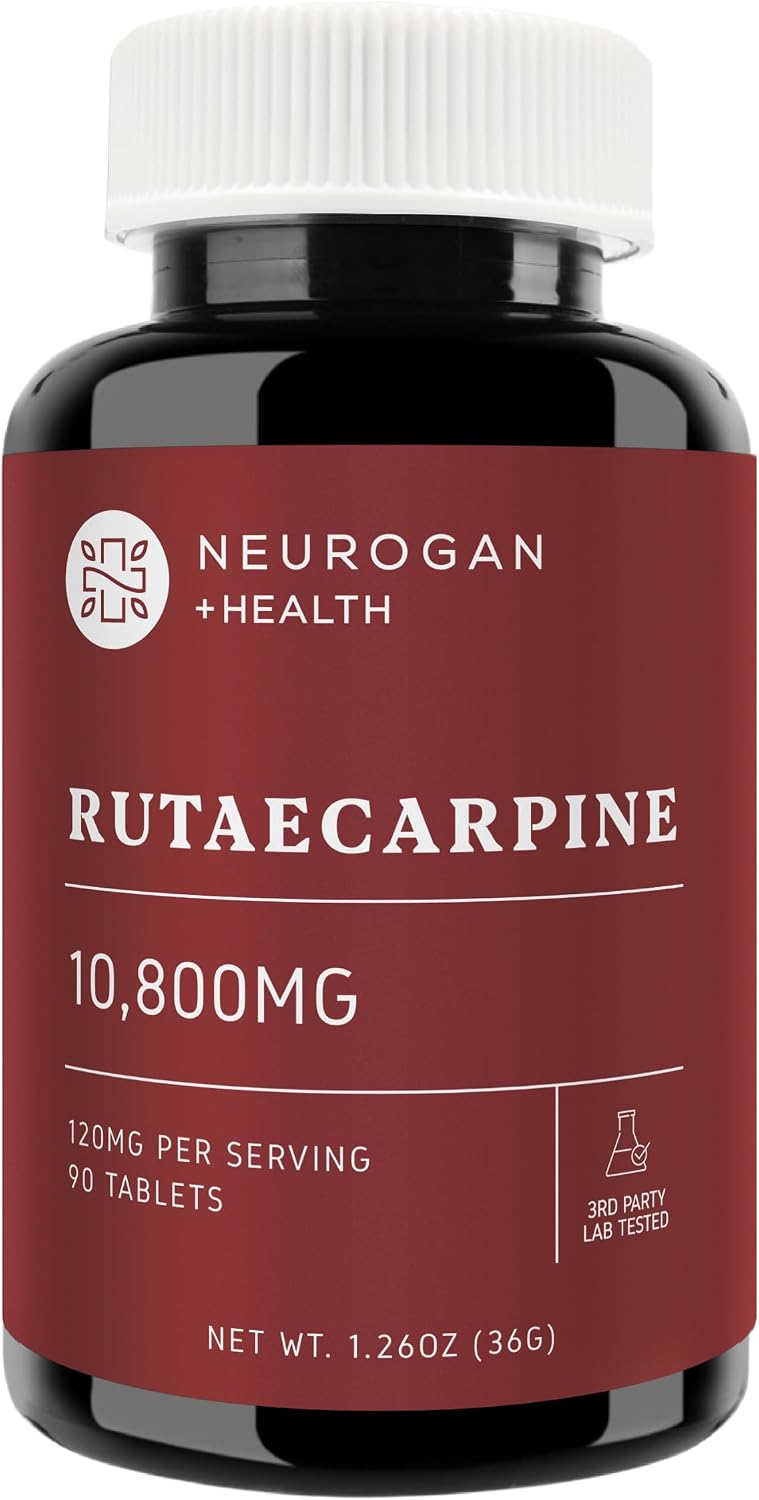 Rutaecarpine Tablets, 120mg Each, 90ct - Natural Alkaloid - Sleep Support - Enjoy Your Caffiene &amp; Rest - Made in USA