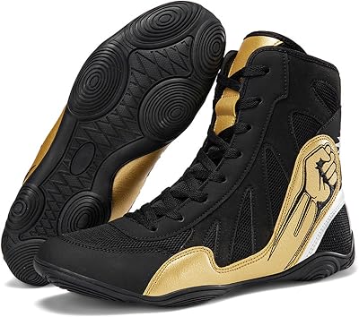 Men Wrestling Boxing Shoes High Top Fitness Non Slip Weightlifting Powerlifting Shoes