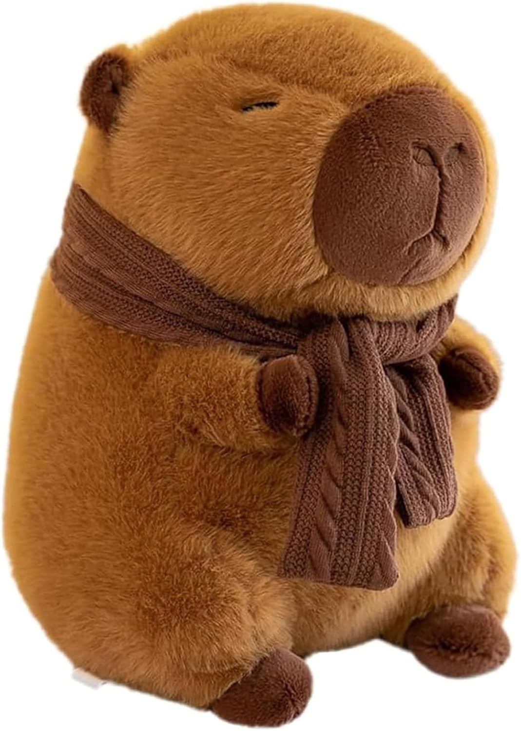 Capybara Plush, 25cm Cute Capybara Teddy, Capybara Plush Toy with Scarf, Cuddly Stuffed Animal for Kids, Cute Stuffed Animal for Boys and Girls at Birthday Easter Valentine's Day Gift
