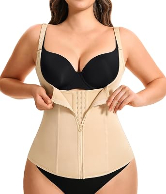 Eleady Womens Underbust Corset Waist Trainer Cincher Steel Boned Body Shaper Vest with Adjustable Straps