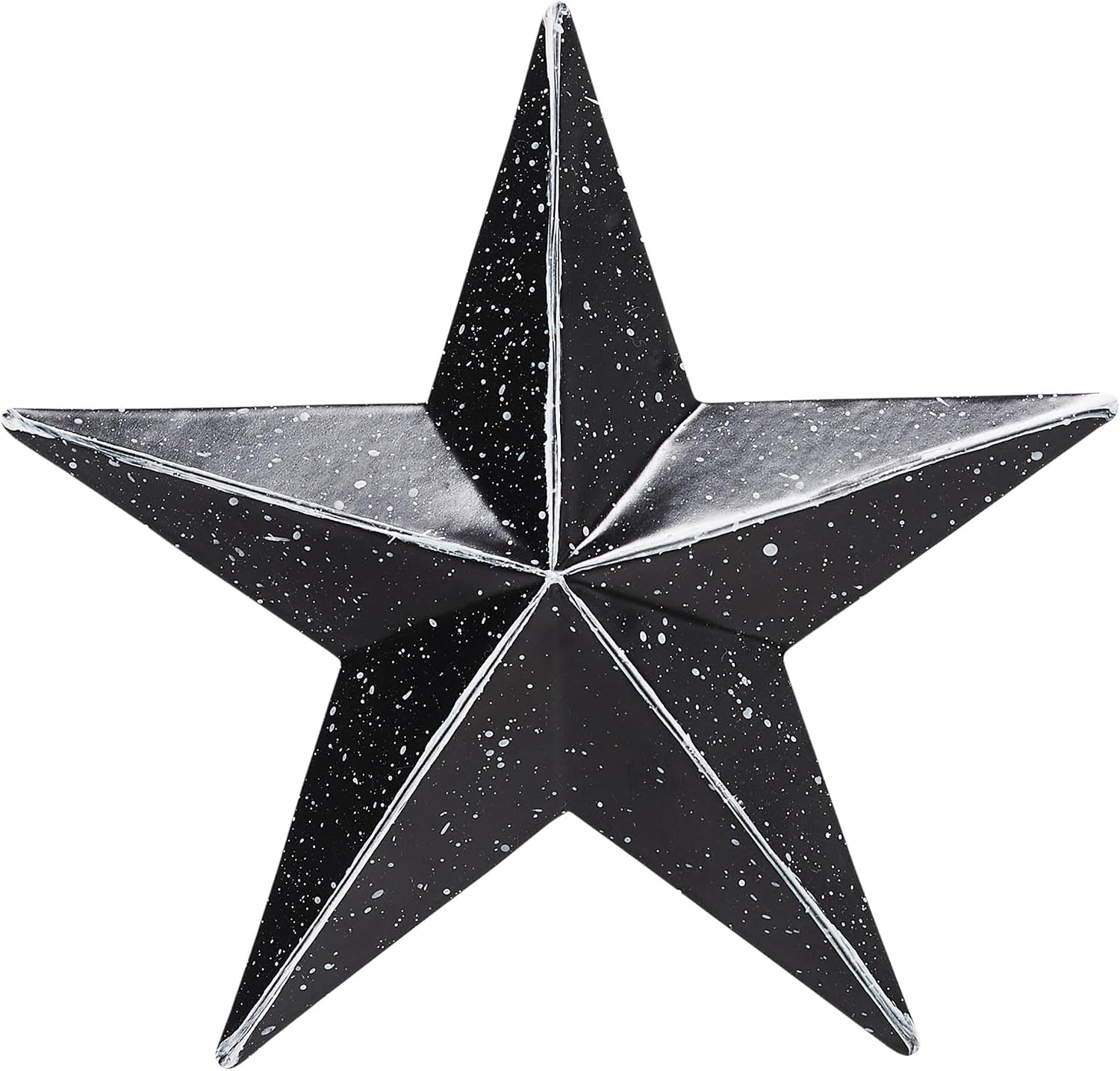 VHC Brands Patriotic Faceted Metal Star Black Wall Hanging 4x4, Independence Day Decor, American Star Design, Distressed Appearance Metal Wall Hanging, Star Shape, Country, Charcoal Black