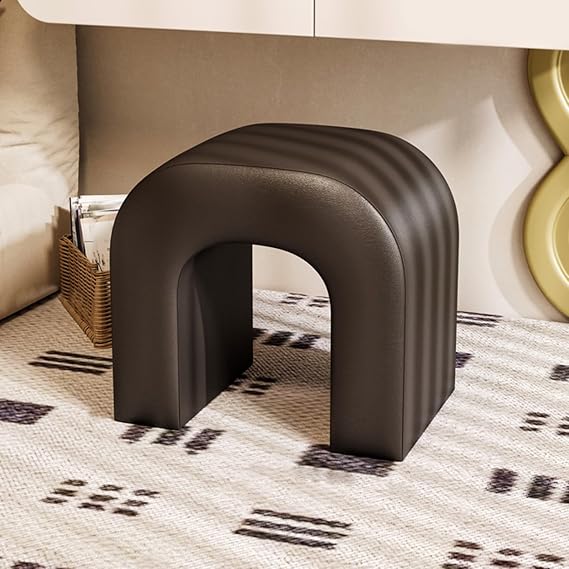 Ottoman Shoe Bench, Upholstered Bedroom End of Bed Benches PU Leather Footrest Stool Accent Bench Storage Benches for Entryway Dining Room Living Room Bedroom(Black)