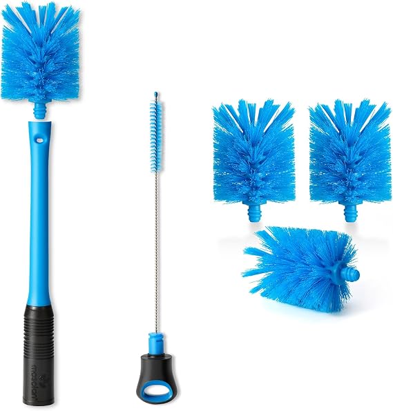 2-in-1 Bottle Brush with 3 Removable Heads, Breezy Blue