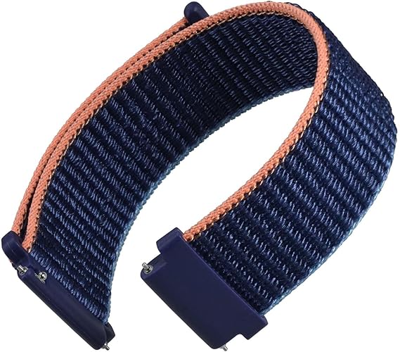 WOCCI 22mm Adjustable Nylon Watch Band, Quick Release Sport Loop Strap (Navy Blue)