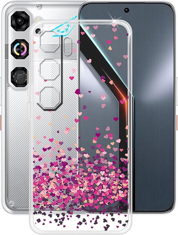 Case for Nubia Neo 5 GT (6.80 inches), Ultra-Thin Transparent Anti-Scratch Soft TPU Bumper Silicone Case Cover for Nubia Neo 5 GT - Red heart