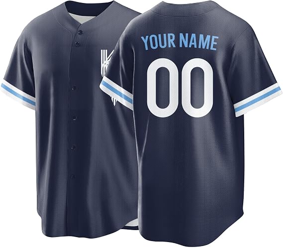 Custom Baseball Jersey for Men Women Personalized Baseball Shirts The Name Number and Logo for Sports Fans Navy
