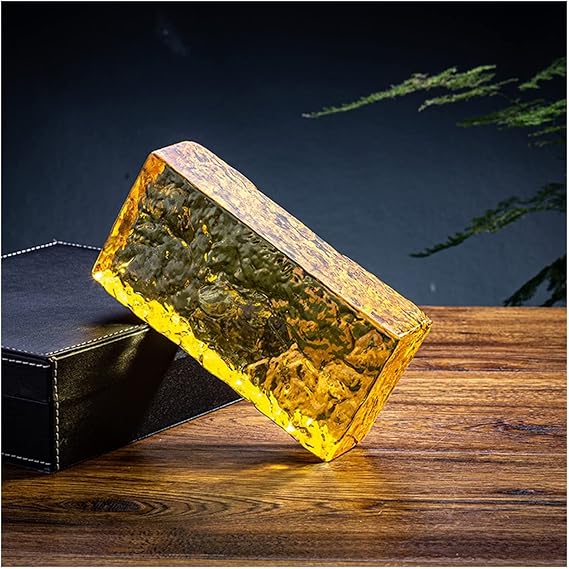 Glass Blocks Glass Brick Partition Wall, Living Room Decorative Glass Wall, Waterproof & Soundproof Glass Block (Color : Yellow, Size : 1m2-50pcs)