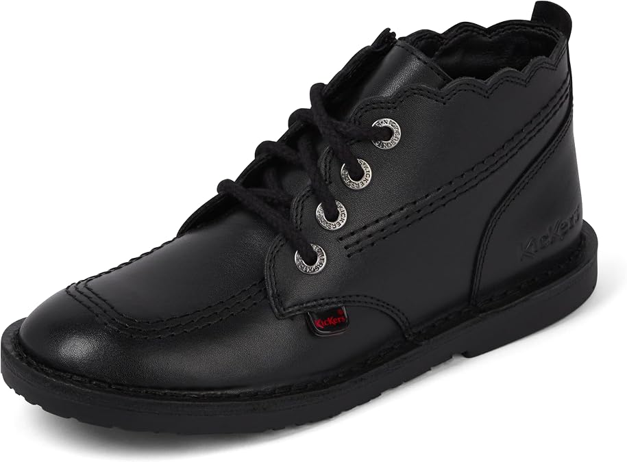 Kickers Girl's Adlar Hi Scallop Leather Ankle Boot,