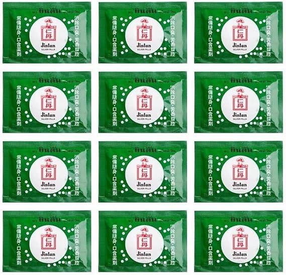 12x Jintan Silver Pills Japanese Refreshing Breath & Relief Sore Throat Best Product From Thailand