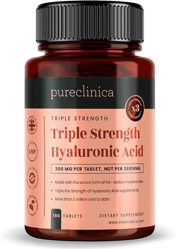 Triple Strength Hyaluronic Acid 300mg x 180 tablets (6 months supply). 300% stronger