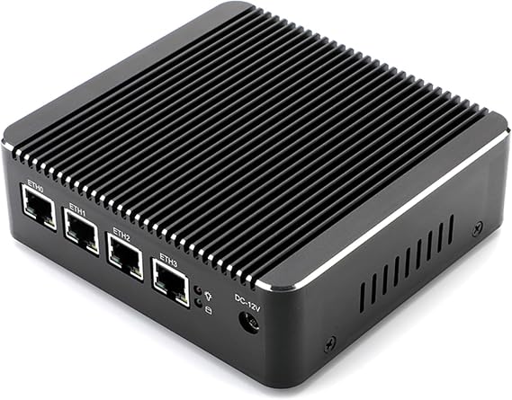 N2940 Quad Core Firewall Micro Appliance, Mini PC, Router with 4GB RAM 64GB SSD, 4 RJ45 Ports 1GBE Port AES-NI Compatible with Pfsense OPNsense