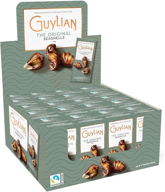 Guylian The Original Belgian Chocolates With Hazelnut Praline Filling Sea Shells, 33 Gm (Pack Of 24)
