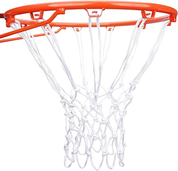 Professional Basketball Net Replacement Heavy Duty, Durable Basketball Nets in All Weather Anti Whip, Fits Standard Indoor Outdoor Rims 12 Loops (White)