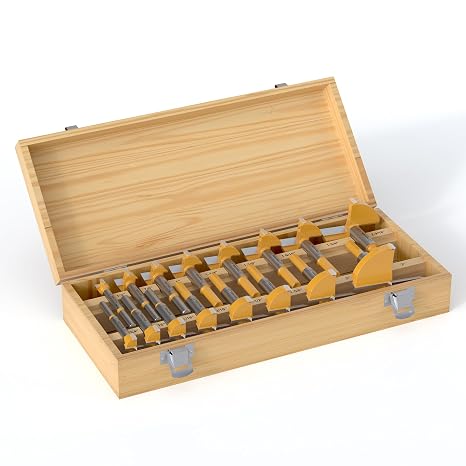 16Pcs Carbide Forstner Drill Bits Set with Hex Shank - 1/2" to 3"