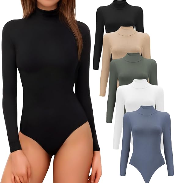 MLYENX 5 Pack Short Sleeve +Long Sleeve Bodysuits(Size:Small)